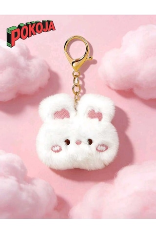 Pokoja Land 1 Paket Sevimli Tavşan Peluş Anahtarlık Çanta Charmı