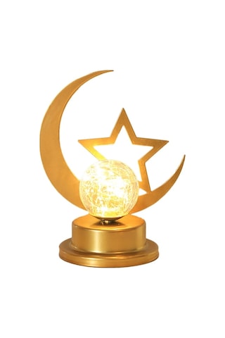 Novahub Ramazan Bayramı Gece Lambası Demir Ay Masa Lambası Mübarek Bayram Işığı Müslüman Tarzı Masa Dekor Lambası Diğer