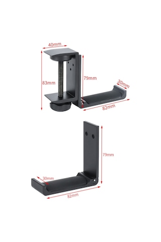 Sones Kulaklık Braketi İnternet Kafe Monitörü Kulaklık Askısı Masaüstü Kulaklık Sergileme Standı, Stil: Kilitli Klips Tipi Gümüş