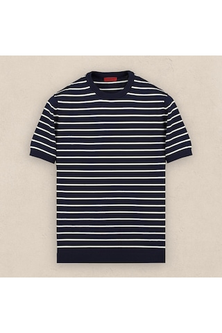 Sarar Interview Erkek Triko T-shirt 4109884 Lacivert