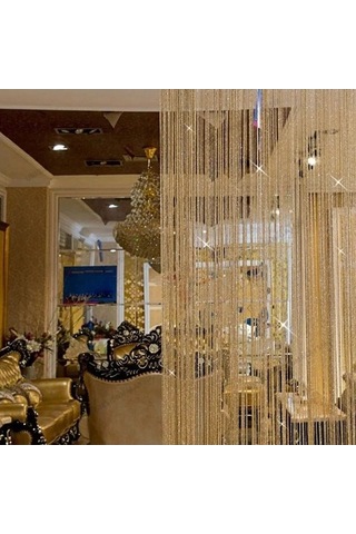 Novahub Mavi Boncuklu Perde - 3d Efektli Kapı Perdesi Küçük Boy, 100x200cm