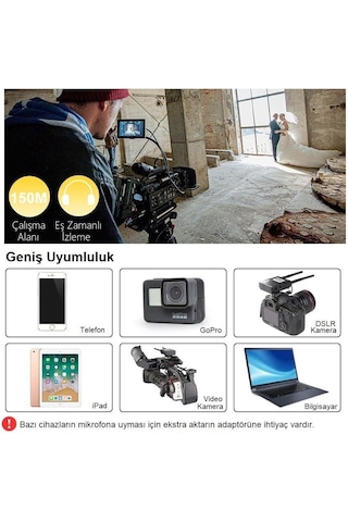 Lensgo Lwm 338C Kablosuz İkili Yaka Mikrofonu Seti