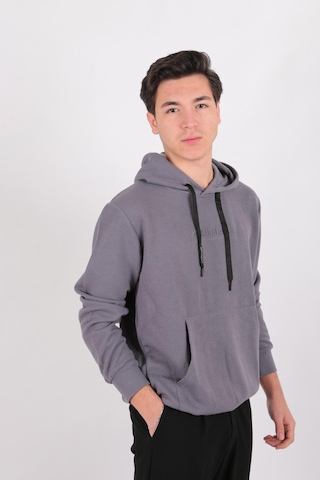 Five Pocket Fp24b2124 Erkek Kapşonlu Kanguru Cepli Sweatshirt Füme