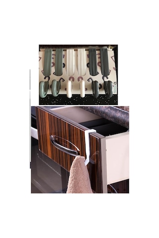 6 Lı Çekmece- Havlupan Askısı Çok Amaçlı Askı Seti Beyaz