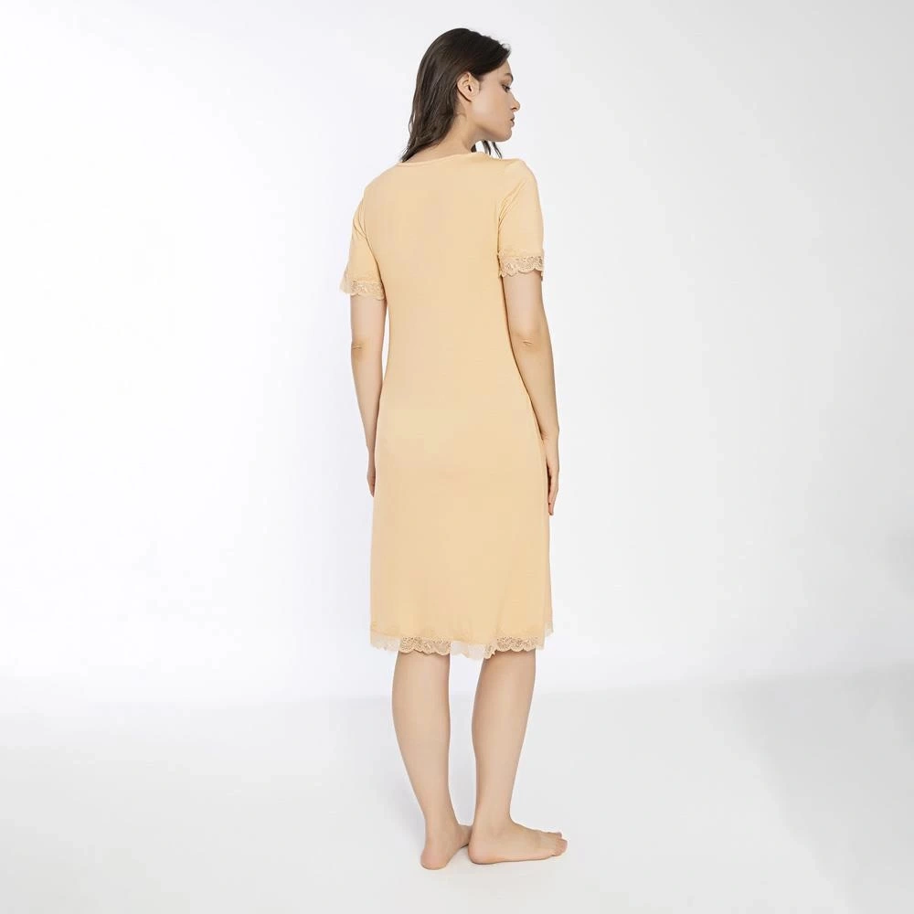 Confeo C840-706 Kadın Viskon Dantelli Kısakol Gecelik Pembe