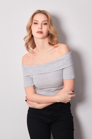 Fullamoda Basic Madonna Yaka Bluz 25ygb650126872-grimelanj Grimelanj