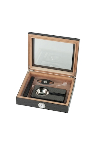 Hauser Karbon Karbon Camlı Humidor Seti 569183