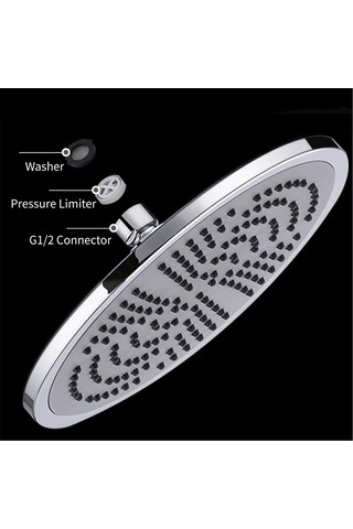 Lemestar 9.5 İnç Yuvarlak Paslanmaz Çelik Anti-korozif Yüksek Basınçlı Otomatik Temizleyici Duş Başlığı Boru Hariç - Rf-554010 Diğer