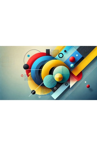 Soyut Geometrik Şekiller Ve Renkler 02 Çerçevesiz 90x60cm Pvc Tablo