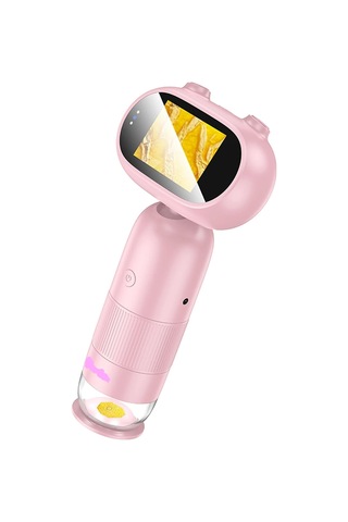 Çocuklar İçin Mikroskop, Slaytlar, Hd Kamera Ve Video İçin Taşınabilir 500x 2'' Lcd Dijital Mikroskop, Işıklı Cep Büyüteci, Evde Fen Eğitimi İçin Elde Taşınabilir Büyüteç, Mini Kapsam Pambe