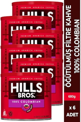 Hills Bros Colombian Filtre Kahve 6 x 680 G