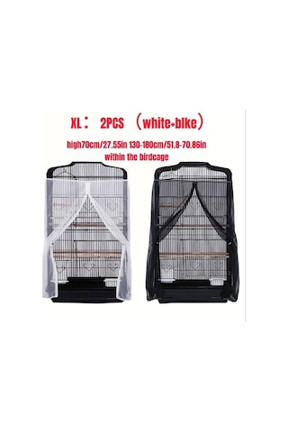 Willowhaven 2 Paket Siyah Beyaz Kafes Filesi - Tüy Geçirmez Toz Önleyici Kuş Ekipmanları