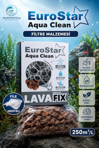Eurostar Aqua Clean - Akvaryum Filtre Malzemesi - Yükse Bakteri Tutucu - File Hediyeli - Ph Dengeleyici - 500 Ml