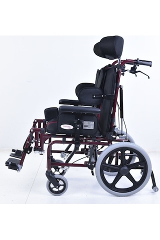 K-080 Tilt-in-space Spastik Çocuk Tekerlekli Sandalye Recline Sırtlık Refakatçi Frenli