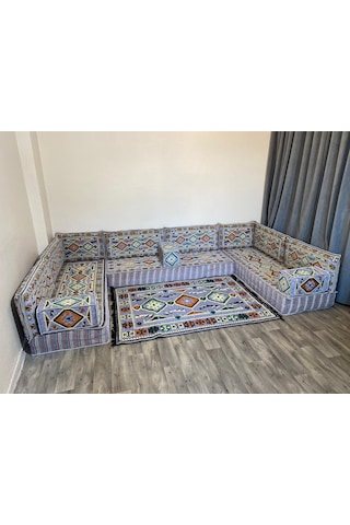 Coton Şark Köşesi 20 Cm Kalınlığında Minder Takımı Gri