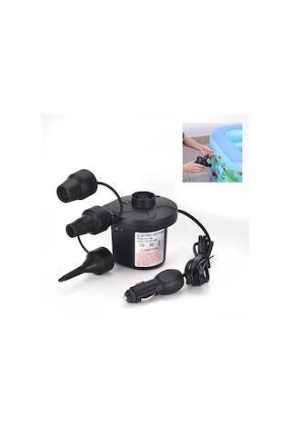 Tenfowee 12v Dc 50w Elektrikli Hava Pompa, Enflasyon-deflasyon Fonksiyonu, 3 Adaptörlü, Araç Ve Ev Kullanıma Uygun, Havlu Yatağı, Havuz Oyuncakları İçin