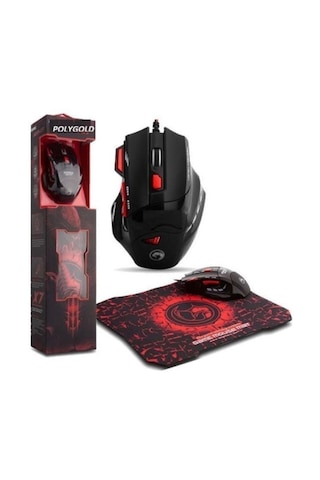 Abatech Oyuncu Rgb'li Mouse + Mouse Pad Seti Kırmızı X7