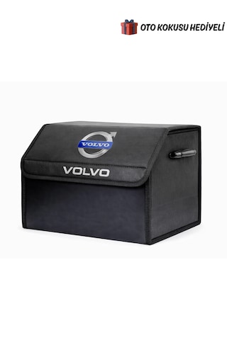Volvo Marka Logolu Oto Bagaj Organizer Çanta Oto Bagaj Çantası 2 Bölmeli Suni Deri Boyutlar : 48 Cm X 31 Cm X 29 Cm