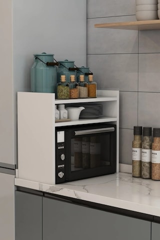 Terzgah Üstü Mikrodalga Fırın Rafı Tezgah Üstü Raf Midi Mini Fırın