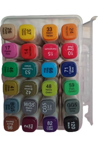 24 Renk Keçeli Kalem, Çift Taraflı Marker Kalem, Kalın Ince Uçlu Ispirto Kalemi, Fosfor Kalemi