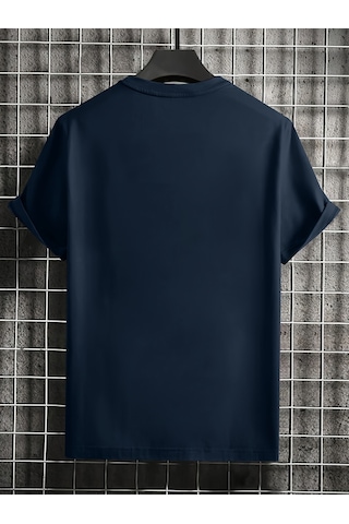Unisex Think Outside The Box Baskılı Oversize Tshirt Lacivert