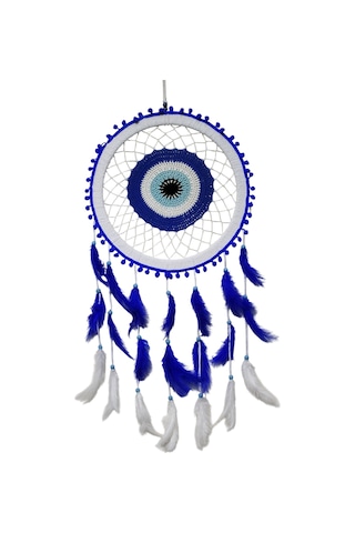 Evil Eye Nazar Boncuğu Dream Catcher - Tüylü Duvar Dekoru Koruma Ve Şans Getiren Rüya Kapan