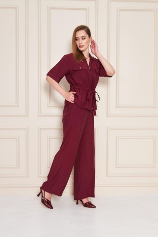 Lovelf Fermuarlı Cep Detay Modal İkili Takım Bordo Bordo