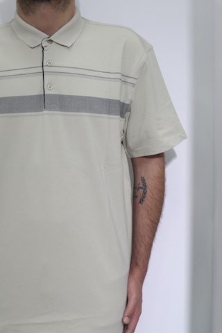 Santa Dmctekstil Erkek Desenli Spor Kesim Rahat Kalıp Polo Yaka Battal T-shirt Koyu Bej