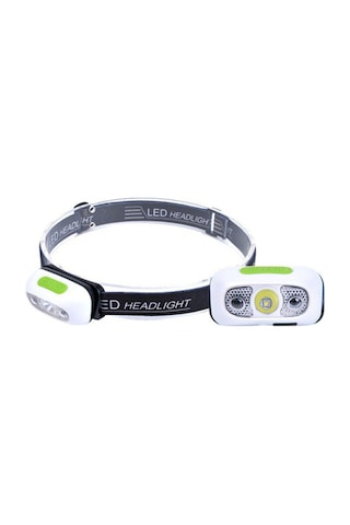 Vkemall Usb Şarjlı Akıllı Sensörlü Kafa Lambası, Dış Mekan Kullanıma Uygun, 350 Lümen, 90 Derece Ayarlanabilir, 3 Vites + Sos, Su Geçirmez Beyaz Beyaz