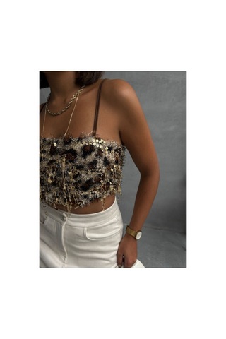 Verymoda Leopar Desenli Büstiyer F1777 L. Sacaklı