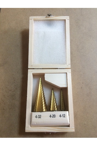 3 Parça Kademeli Metal Delici Set Ahşap ve Metal Seti 4 Mm 32 Mm