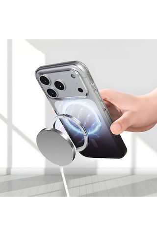 Teleplus Apple Uyumlu iPhone 17 Pro Kılıf Rainbow Renkli Septik Manyetik Şarj Kapak