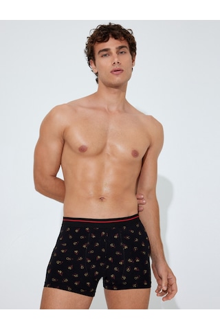 Koton 3'Lü Boxer Seti Minimal Baskılı Beli Lastikli Çok Renkli Bordo Desenli 5Wlm90010Mk Bordo