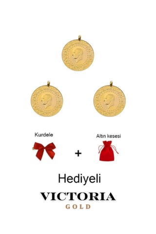 Vıctorıa Gold 3 Adet Tam Altın -hediyeli Eski Tarihli Kulplu 22 Ayar