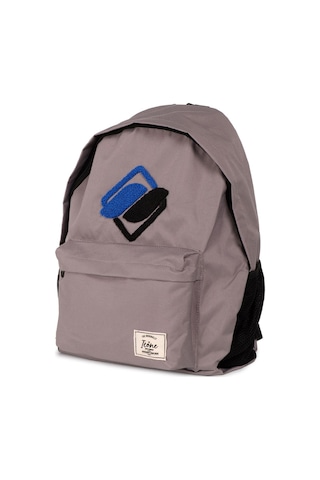 Gri Önü Nakışlı Laptop Bölmeli Unisex Sırt Okul Çantası Back To School gri