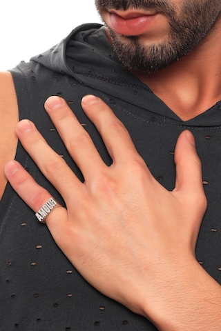 Erkek Antik Gümüş Kaplama Ayarlanabilir Amour Yüzük Gümüş