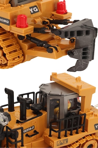 Işıklı Sesli Full Fonksiyon Metal Hareketli Buldozer 2.4ghz Uzaktan Kumandalı İş Makinesi Kepçe