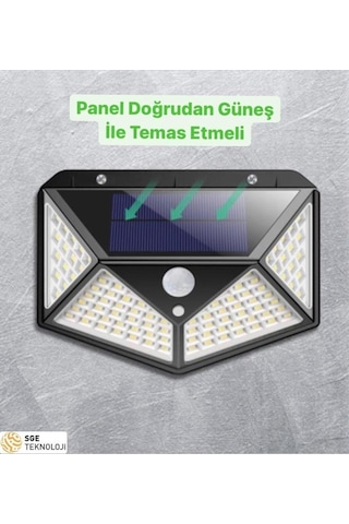 Solar Bahçe Lambası 100 Ledli Sensörlü Solar Lamba Güneş Enerjili Bahçe Aydınlatma
