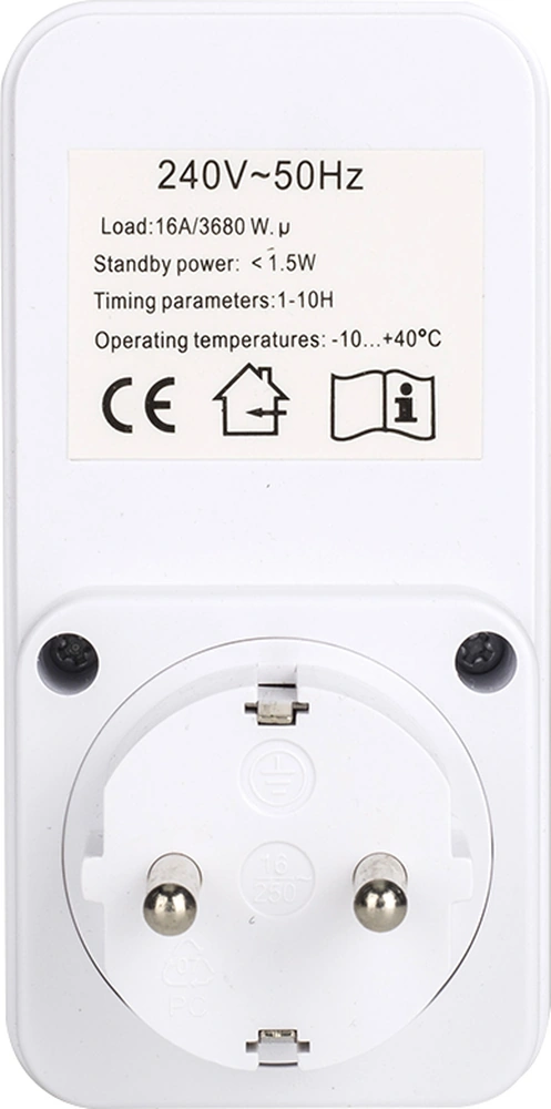 Youmex Eu Standartlı Zamanlayıcı Soket - 1-10 Saat Aralığında Otomatik Kapatma, Enerji Tasarrufu, Pil Dahil Topraklı Priz