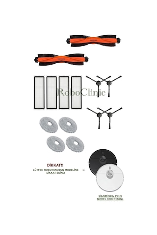 Xiaomi Robot Vacuum S20+/s20 Plus Model Kod:b108gl Uyumlu Fırça,hepa Filtre,moplu Set-14 Parça