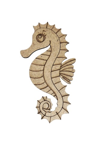 Boyanabilir Ahşap Deniz Atı Figürü 15x7 Cm 10 Adet