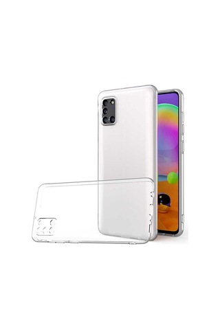 Samsung Galaxy Uyumlu A31 Kılıf Kamera Korumalı Süper Silikon Şeffaf Kapak