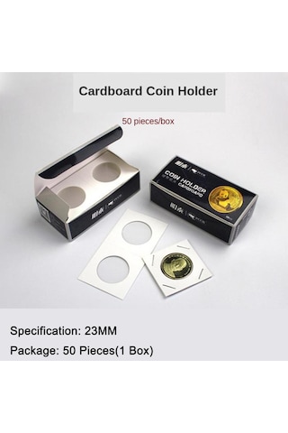 Homyl 50 Adet Karton Madeni Para Toplama Tutacağı 2x2 23mm Beyaz