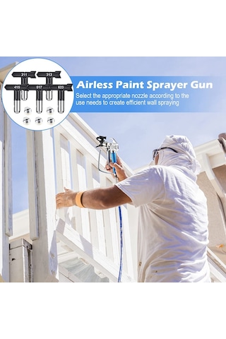 Xurunkeji 12 Adet Airless Boya Püskürtme Makinesi, Nozul Koruyucu, 5 Püskürtme Ucu Ve Airless Püskürtme İçin 5 Airless Boya Püskürtme Filtresi