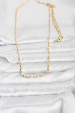 Cm 14k Gold Renk Burgu Zincirli 60 Cm Kadın Kolye - Lisinya altın