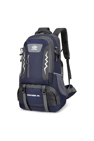 Ranyeek 60 Litre Büyük Kapasiteli Outdoor Sırt Çantası - Erkek Ve Kadın İçin Dayanıklı Seyahat Çantası - Koyu Mavi Koyu Mavi