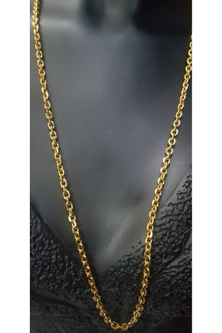 Vog Unisex Vip Çelik 3 Mm Force Sarı Renk Zincir Kolye Sarı