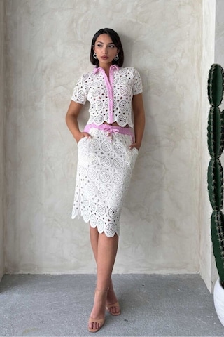 Verymoda Kot Detaylı Dantel Uzun Etek D2796 Ham Pembe