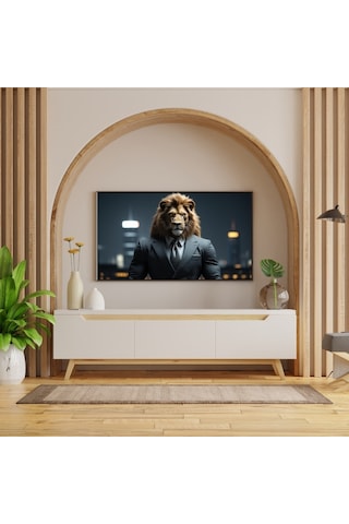 Hayvan Figürlü Ufuk Çizgisi Aslanlı Pvc 60x90 Cm Çerçevesiz Tablo 15