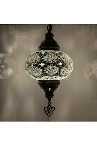 Dekoratif Mozaik Tekli Avize El Yapımı Osmanlı Lambası Renkli